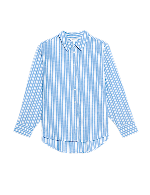 Pure Cotton Striped Collared Shirt