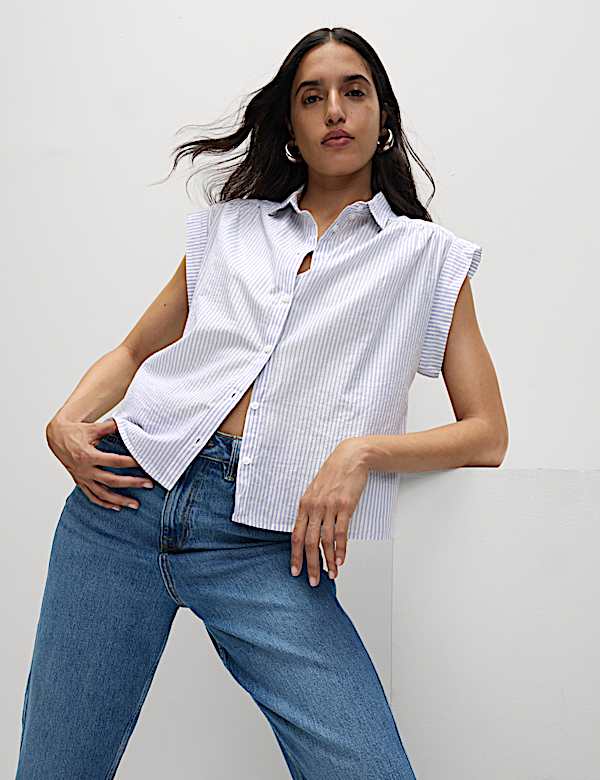 Cotton Rich Sparkly Striped Shirt