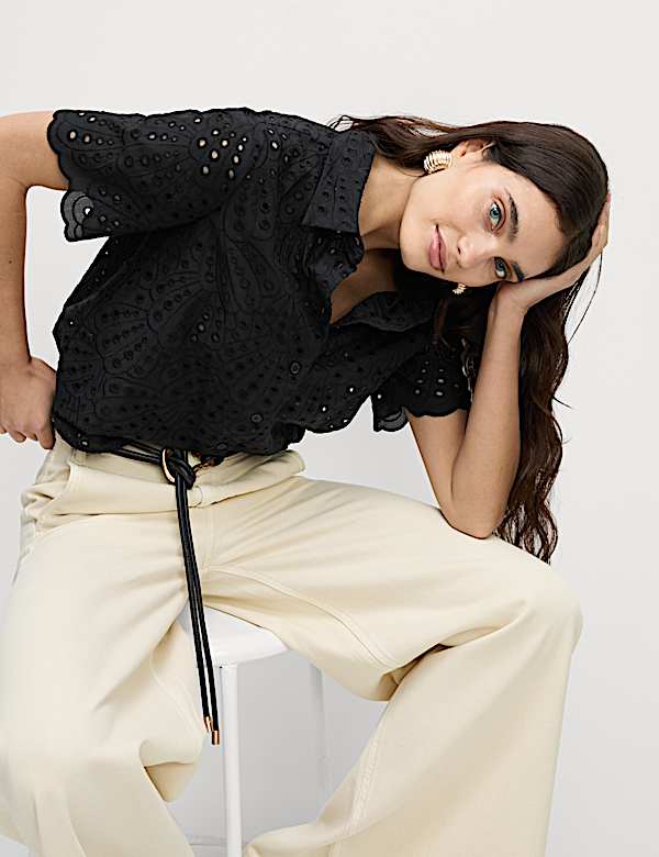 Pure Cotton Broderie Shirt