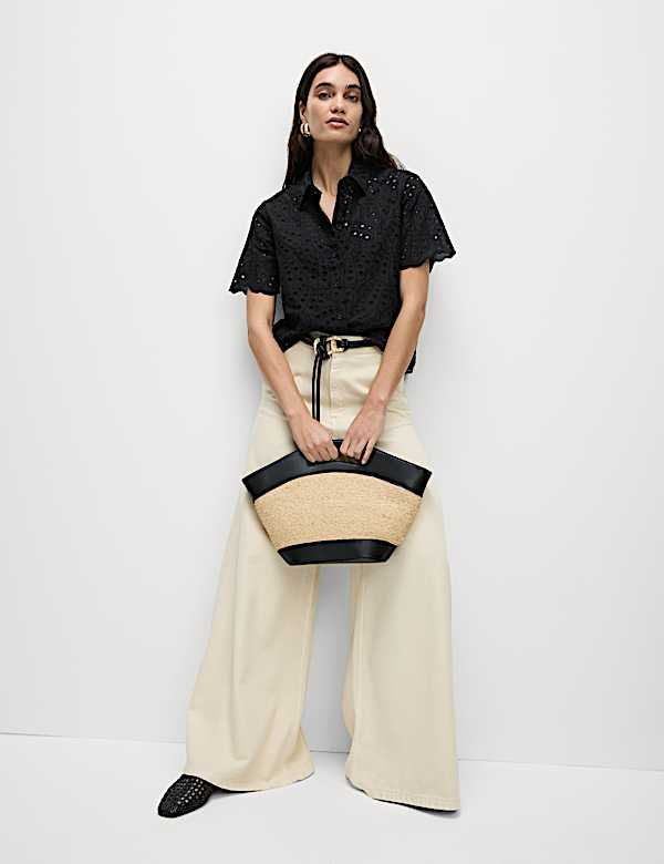 Pure Cotton Broderie Shirt