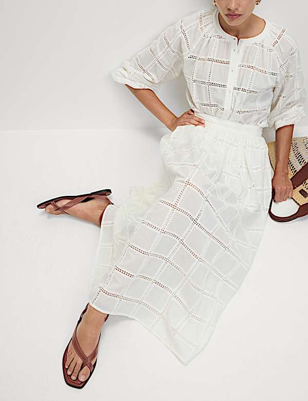 Pure Cotton Broderie Blouse