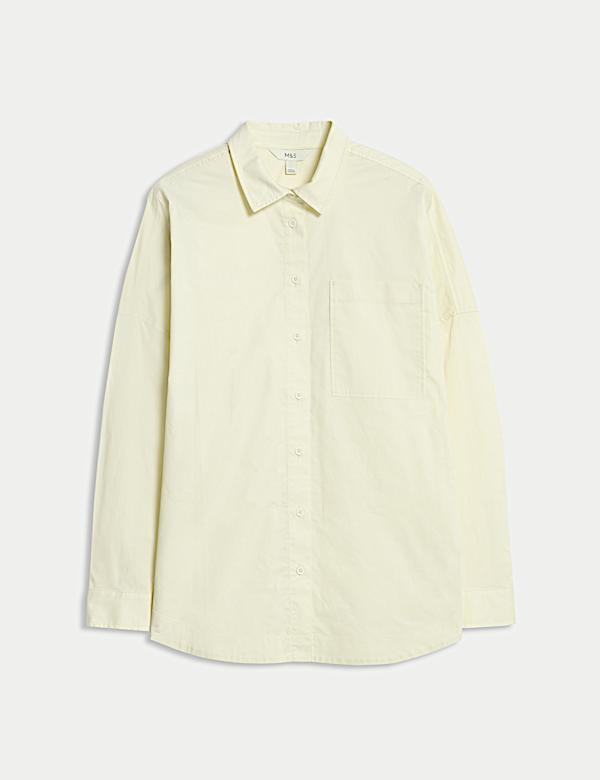 Pure Cotton Collared Button Through Oversized Shirt - NL