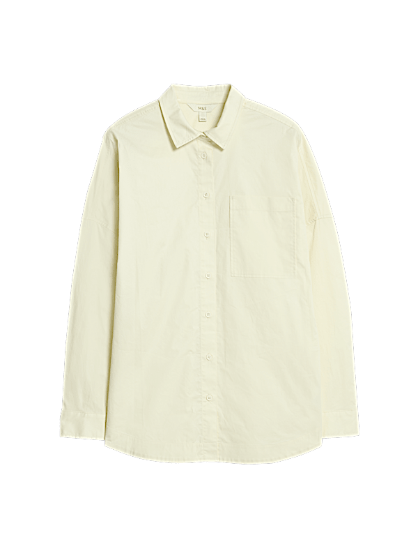 Pure Cotton Collared Button Through Oversized Shirt