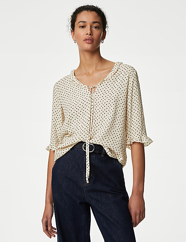 M&s polka dot blouse best sale