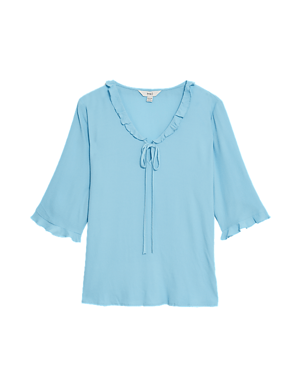 V-Neck Frill Detail Blouse