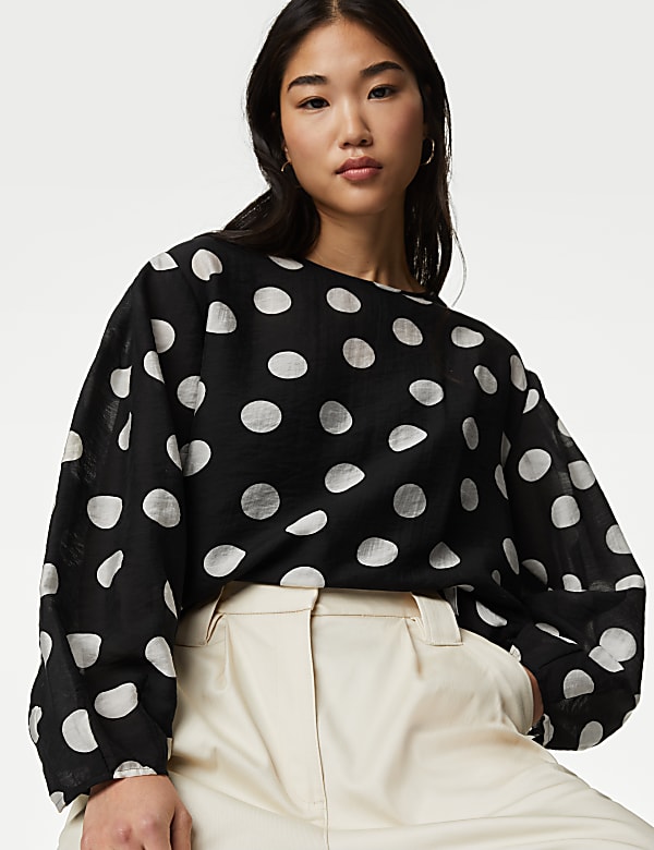 M&s polka dot blouse hot sale