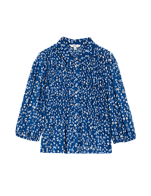Printed Shirred Shirt