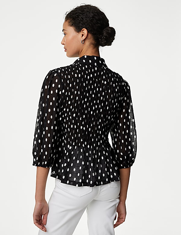 Printed Shirred Shirt