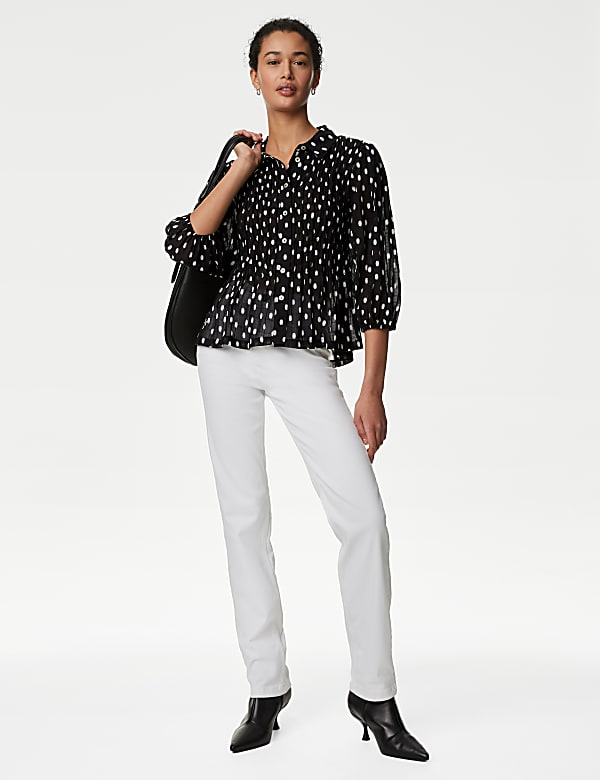 Printed Shirred Shirt