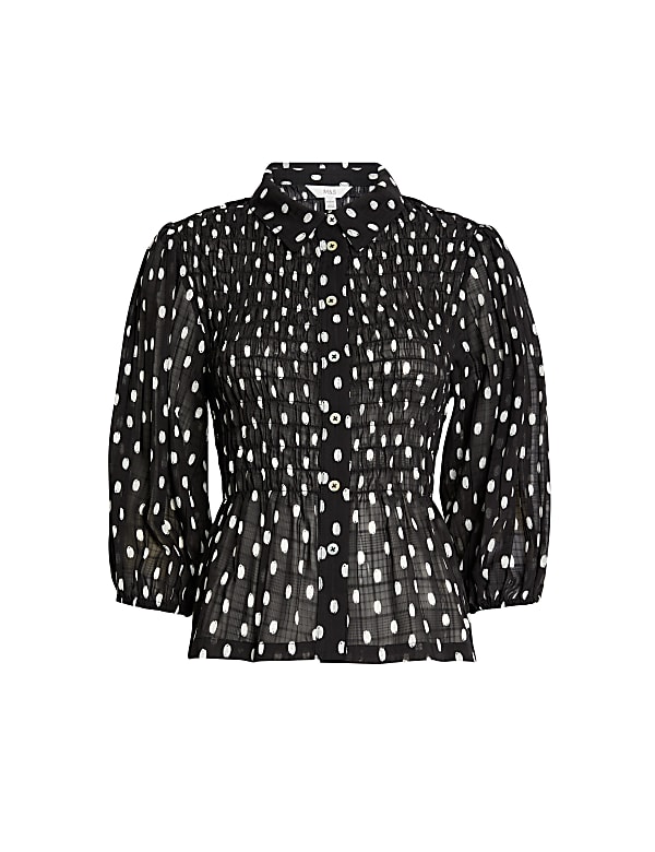 Printed Shirred Shirt