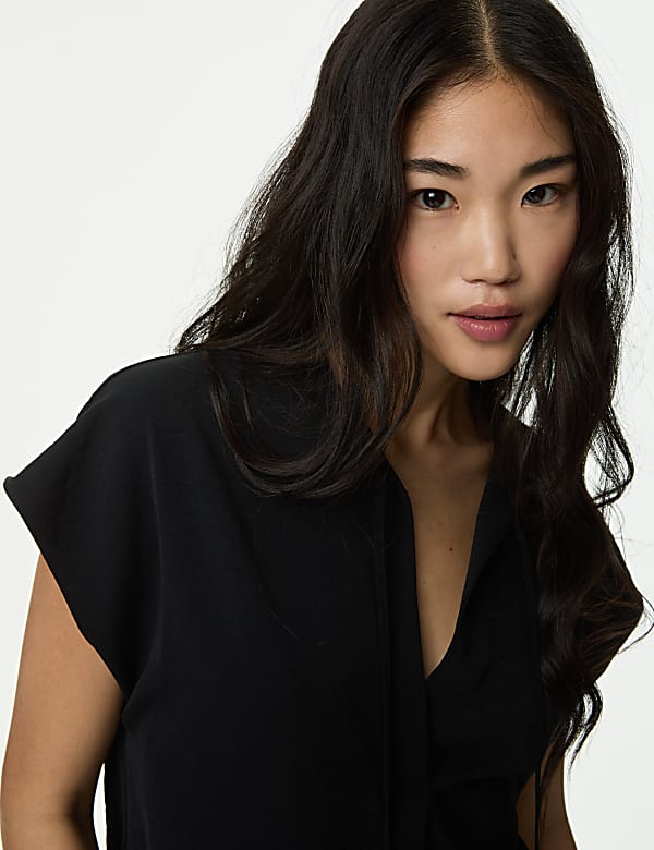 Tie Neck Popover Blouse