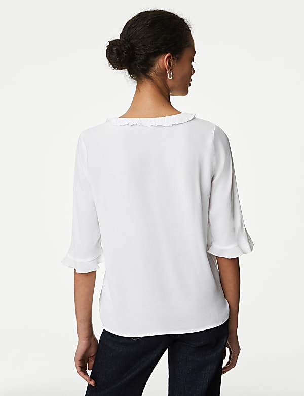 Tie Neck Frill Detail Blouse