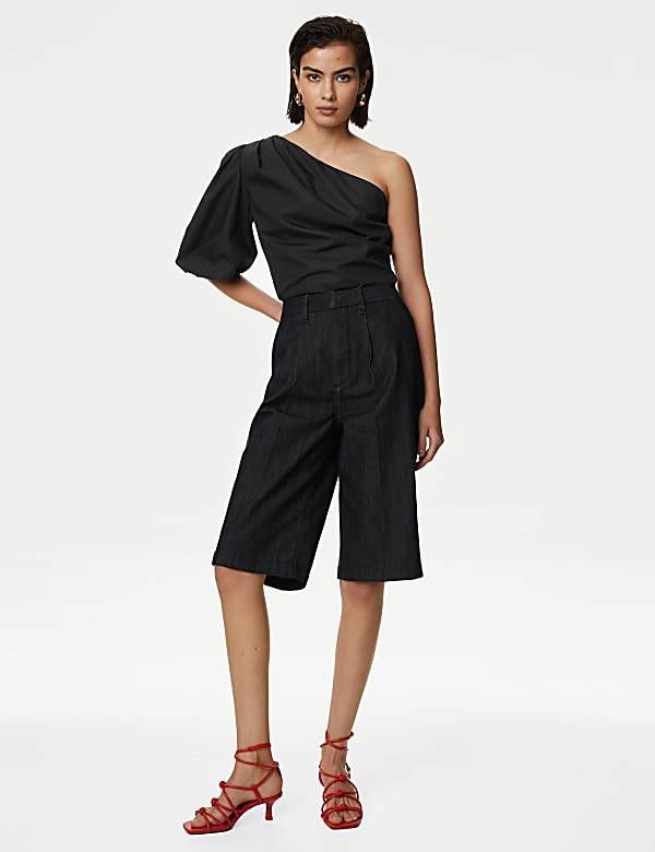 Pure Cotton One Shoulder Blouse