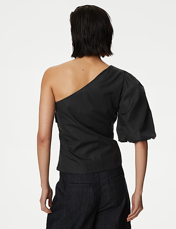Pure Cotton One Shoulder Blouse