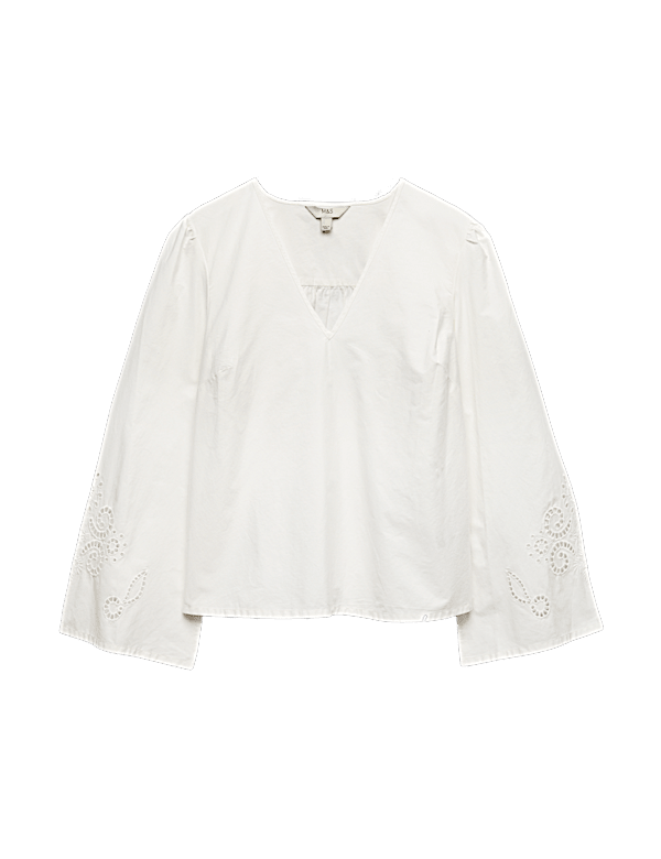 Pure Cotton Cutwork Detail Blouse