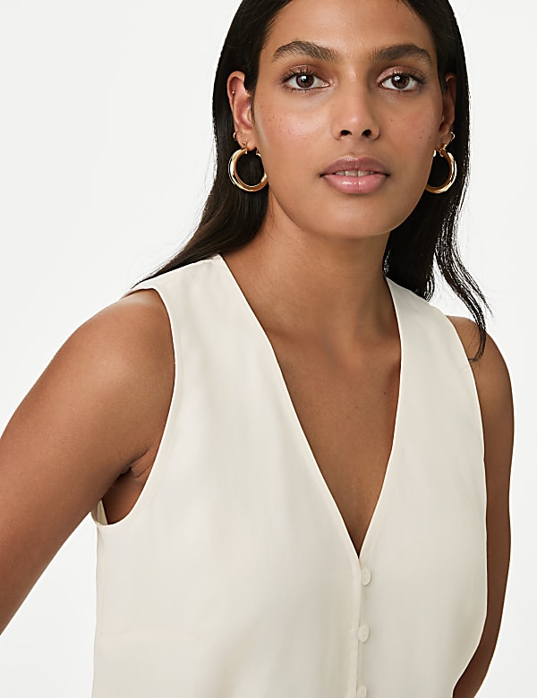 Satin Single Breasted Waistcoat