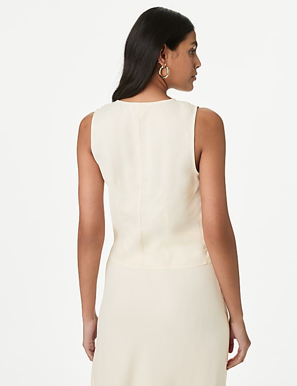 Satin Single Breasted Waistcoat