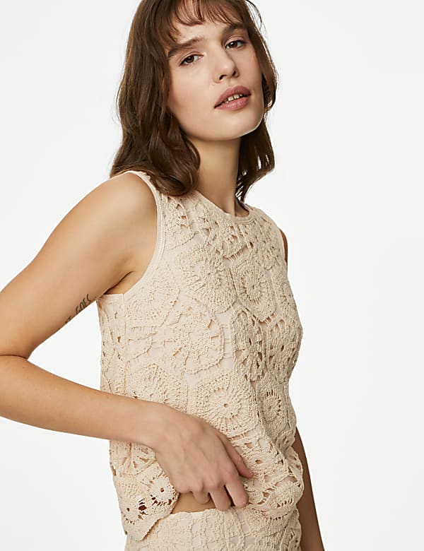 Broderie crop top shop