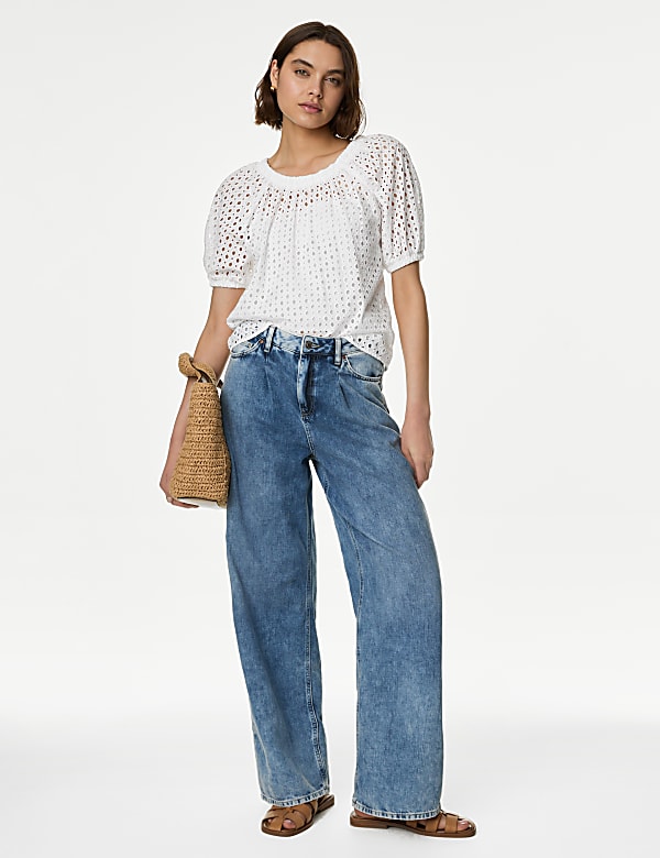 Pure Cotton Broderie Blouse