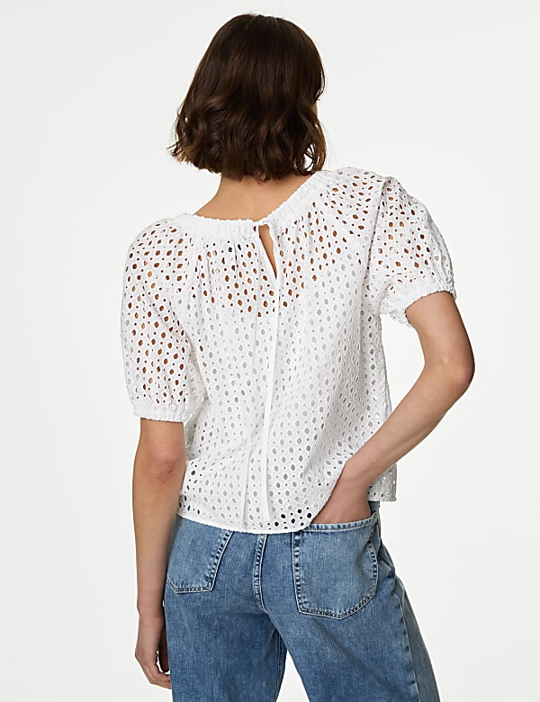 Pure Cotton Broderie Blouse