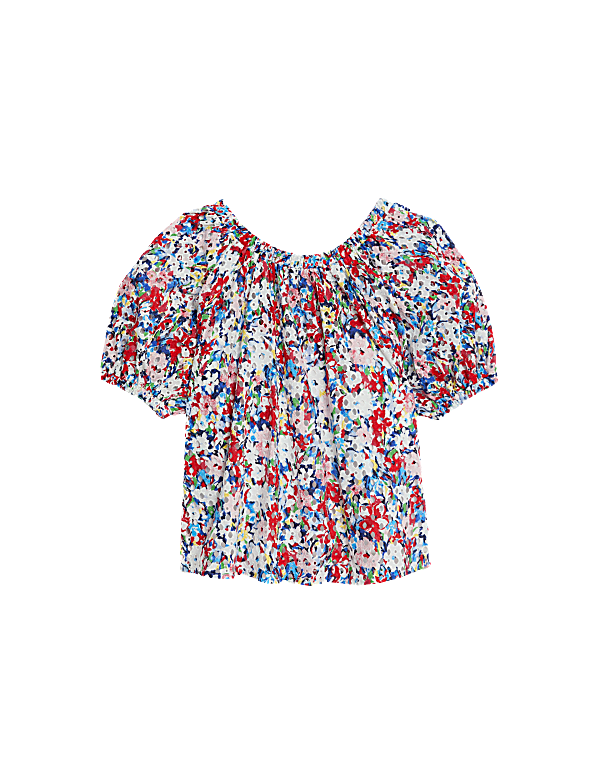 Pure Cotton Floral Broderie Blouse