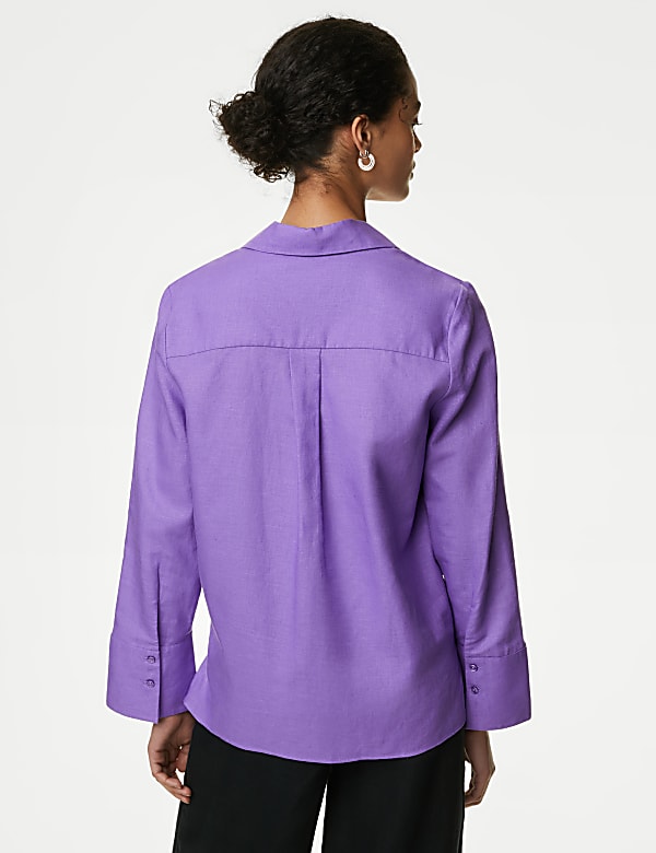 Linen Rich Popover Blouse