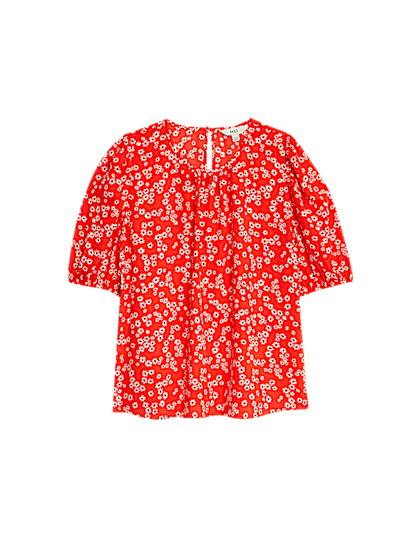 Printed Puff Sleeve Blouse