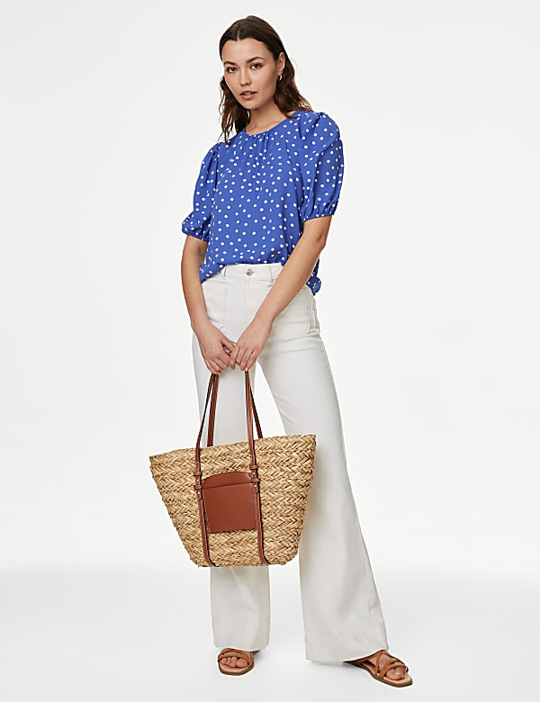 Printed Puff Sleeve Blouse