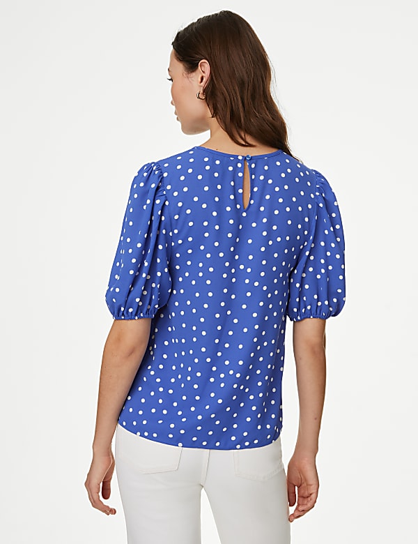 Printed Puff Sleeve Blouse