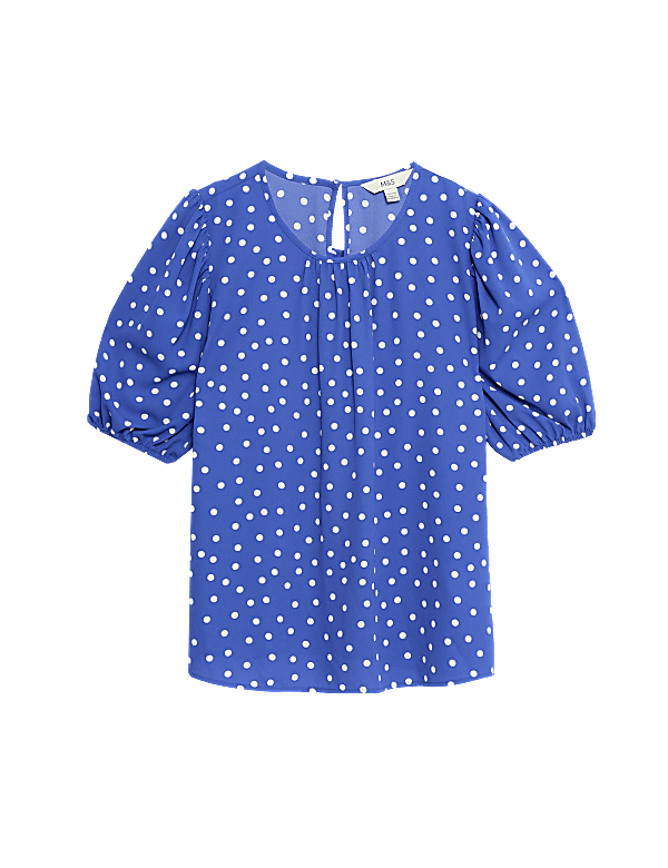 Printed Puff Sleeve Blouse
