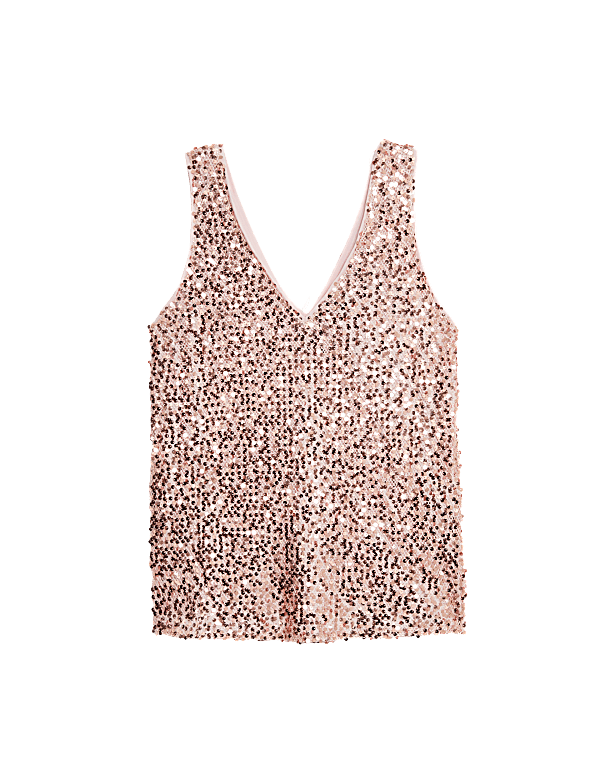 Sequin V-Neck Cami Top