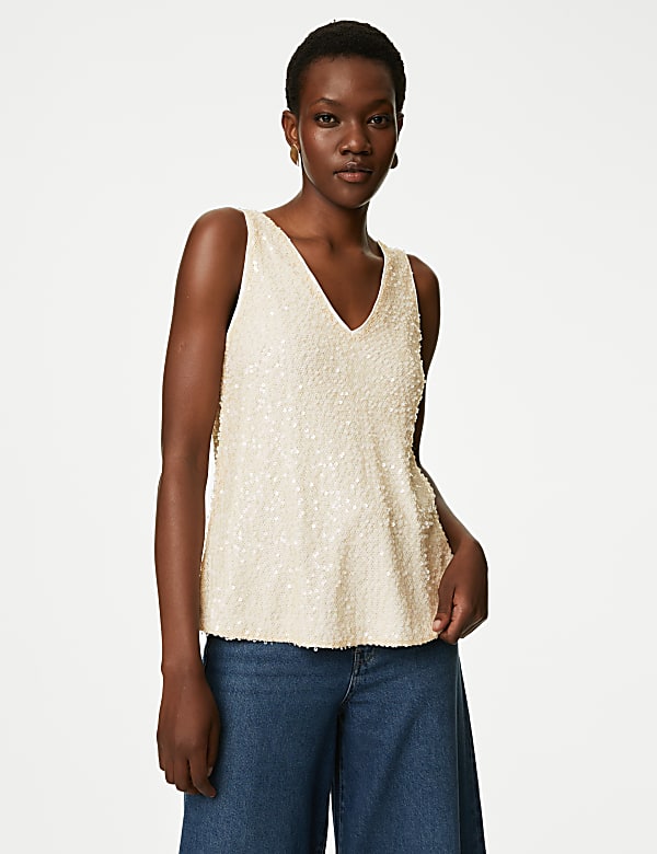Marks and spencer sequin tops discount