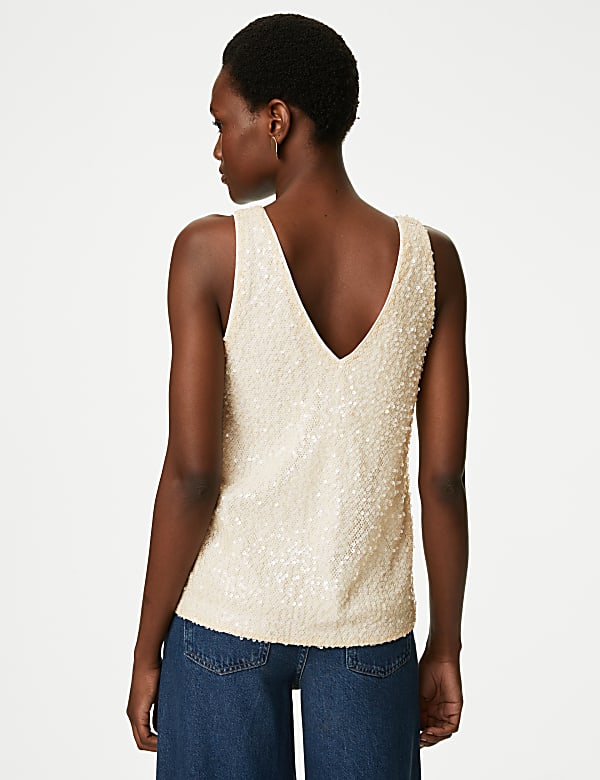 Sequin V-Neck Cami Top