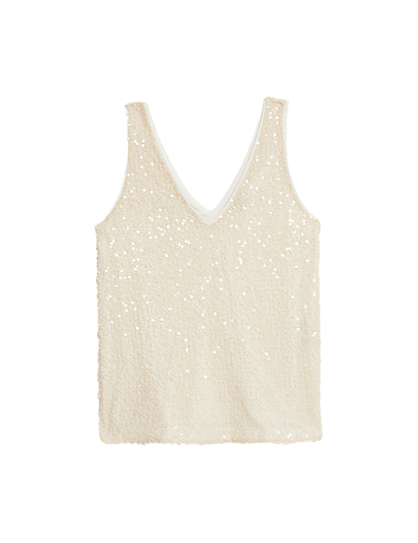 Sequin V-Neck Cami Top