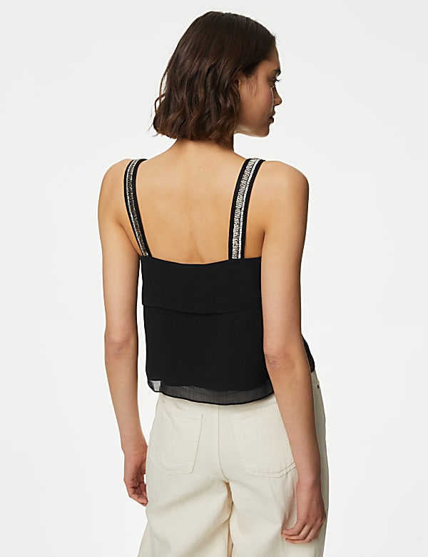 Embellished Square Neck Cami Top