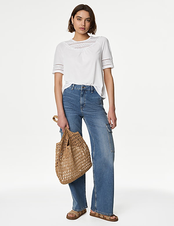 Jersey Lace Insert Top