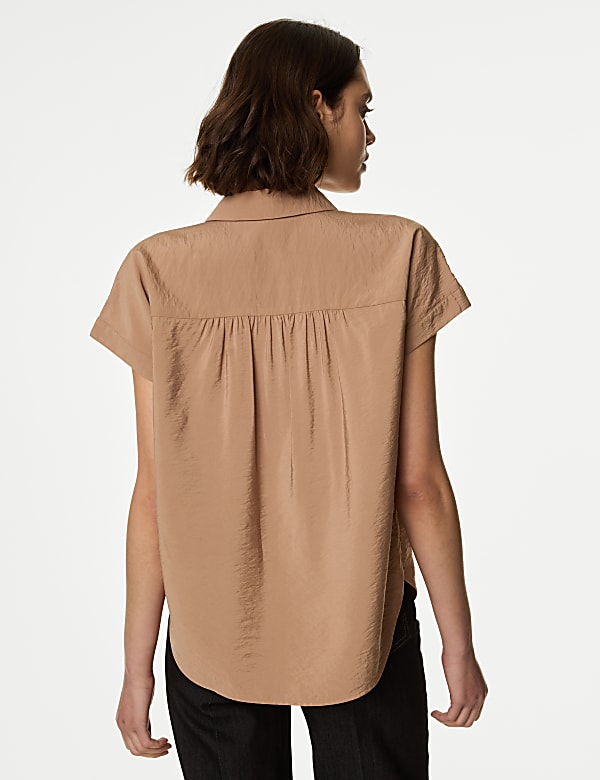 Collared Cap Sleeve Shirt