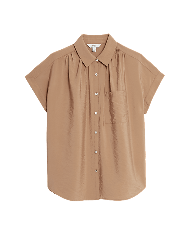 Collared Cap Sleeve Shirt