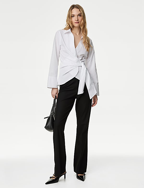 Pure Cotton Tie Front Shirt