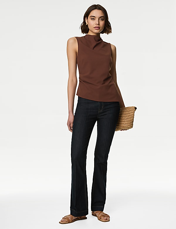 Draped Short Sleeve Top