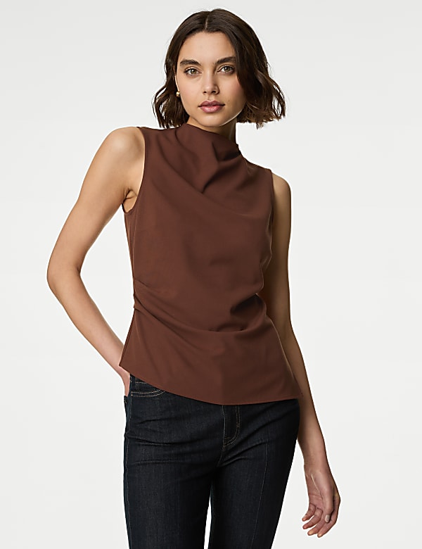 Draped Short Sleeve Top