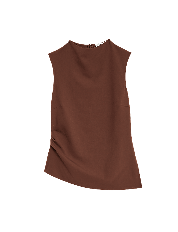 Draped Short Sleeve Top