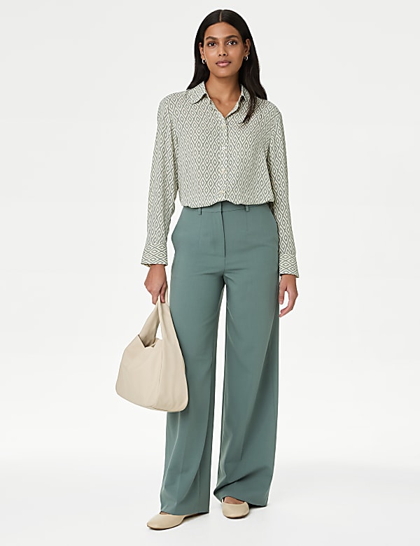 Printed Collared Blouse