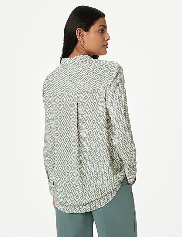 Printed Collared Blouse