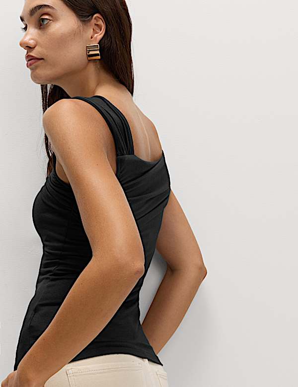 חולצת ג'רסי עם צווארון אסימטרי - IL