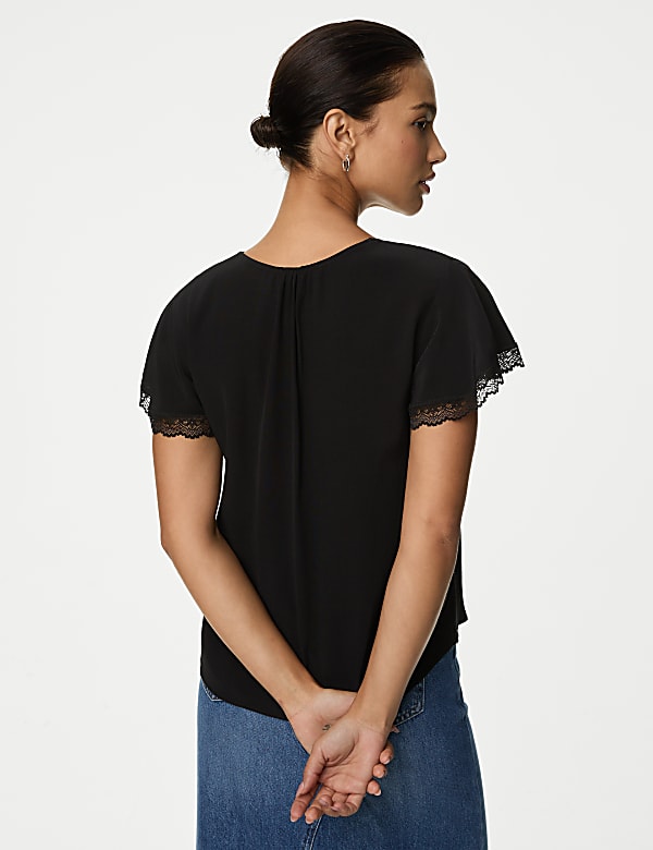 V-Neck Frill Detail Top
