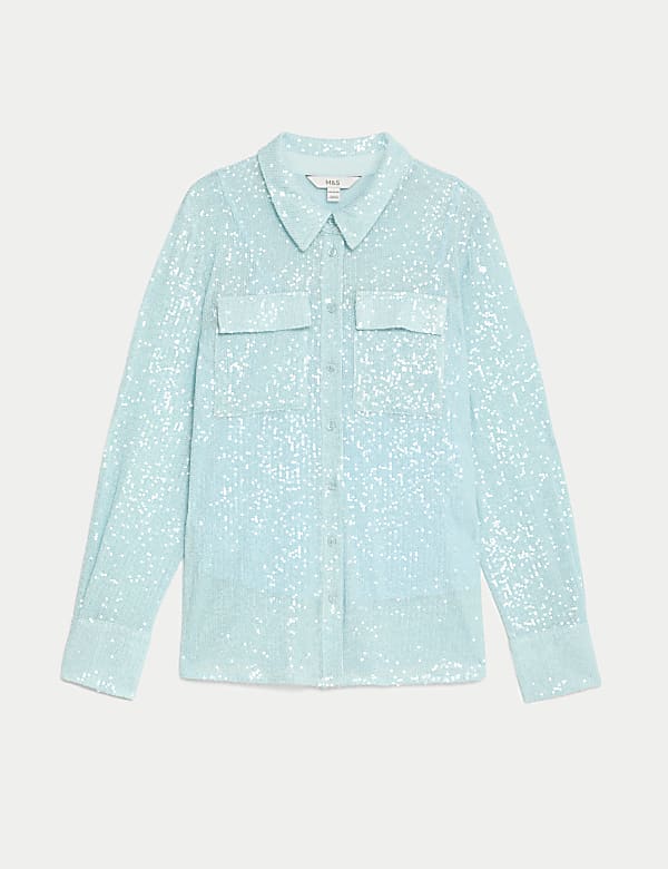 Sequin Collared Shirt - LV
