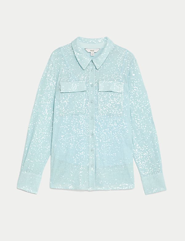 Sequin Collared Shirt - BG