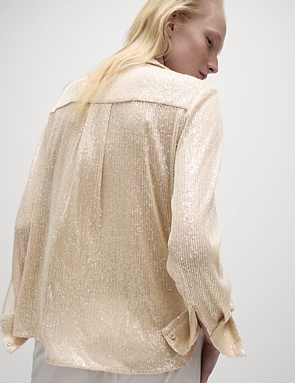 Sequin Collared Shirt