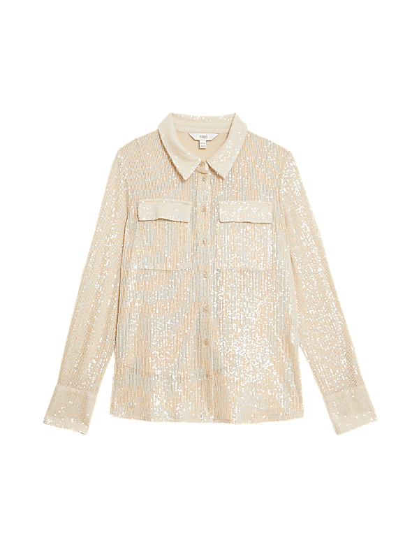 Sequin Collared Shirt